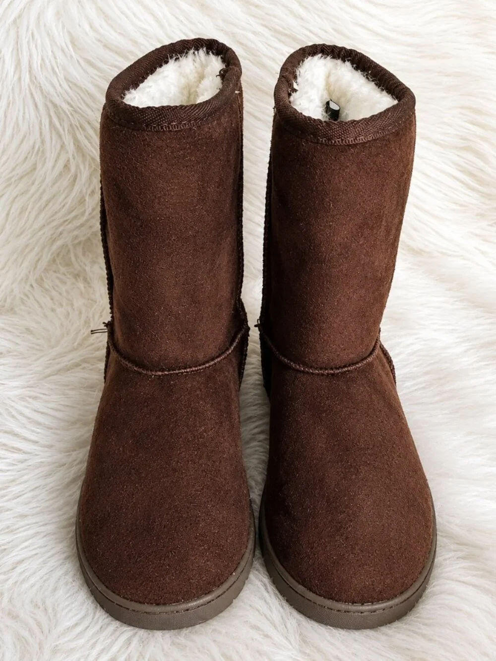 Dawgs Chocolate Faux Suede Microfiber Mid-Calf Boots SZ 6